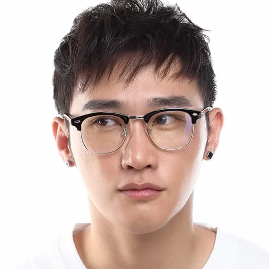 Glasses Daily Use Bifocal Korean Half Metal