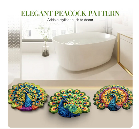 Royal Peacock Design Floor Mat Elegant Home