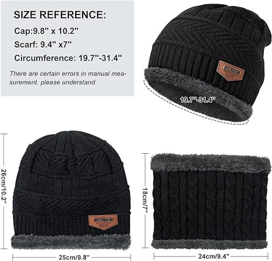 Winters Cap & Muffler for Men & Women(Black)