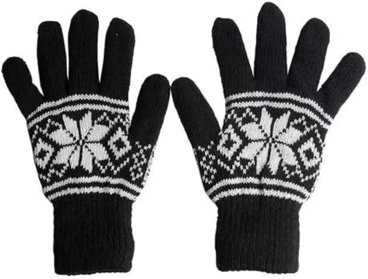 Wool Blend Stretchable Casual Outdoor Cold Weather Ribbed Gloves