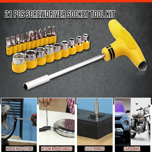 21 Pcs Screwdriver Socket Tool Kit @ Just Rs.399/-