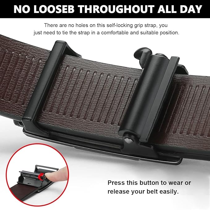 π€ Premium Black Leather Belt for Men | π Auto-Lock Buckle | πΌ Adjustable & Durable Design | π Formal & π Casual Wear
