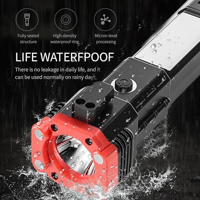 Rechargeable Torch LED Multifunctional Hammer 299