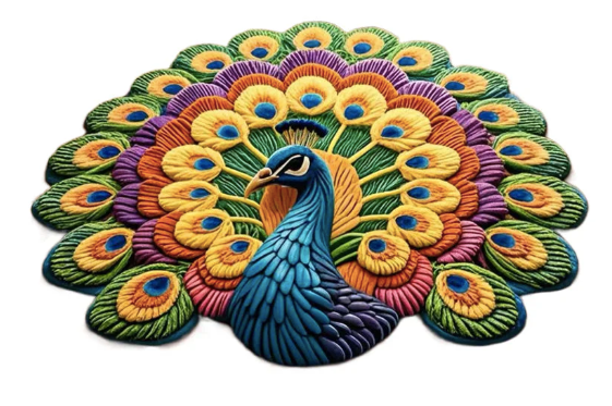 Royal Peacock Design Floor Mat Elegant Home