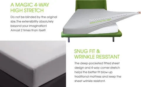 Cotton Elastic Fitted Double Bedsheets With Pillow