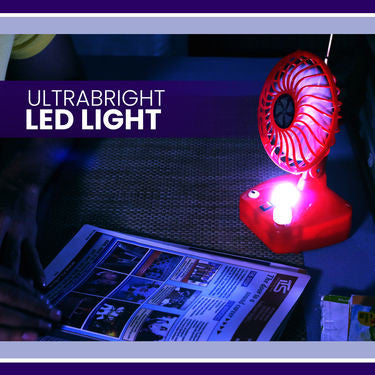Rechargeable Portable Fan with LED Light