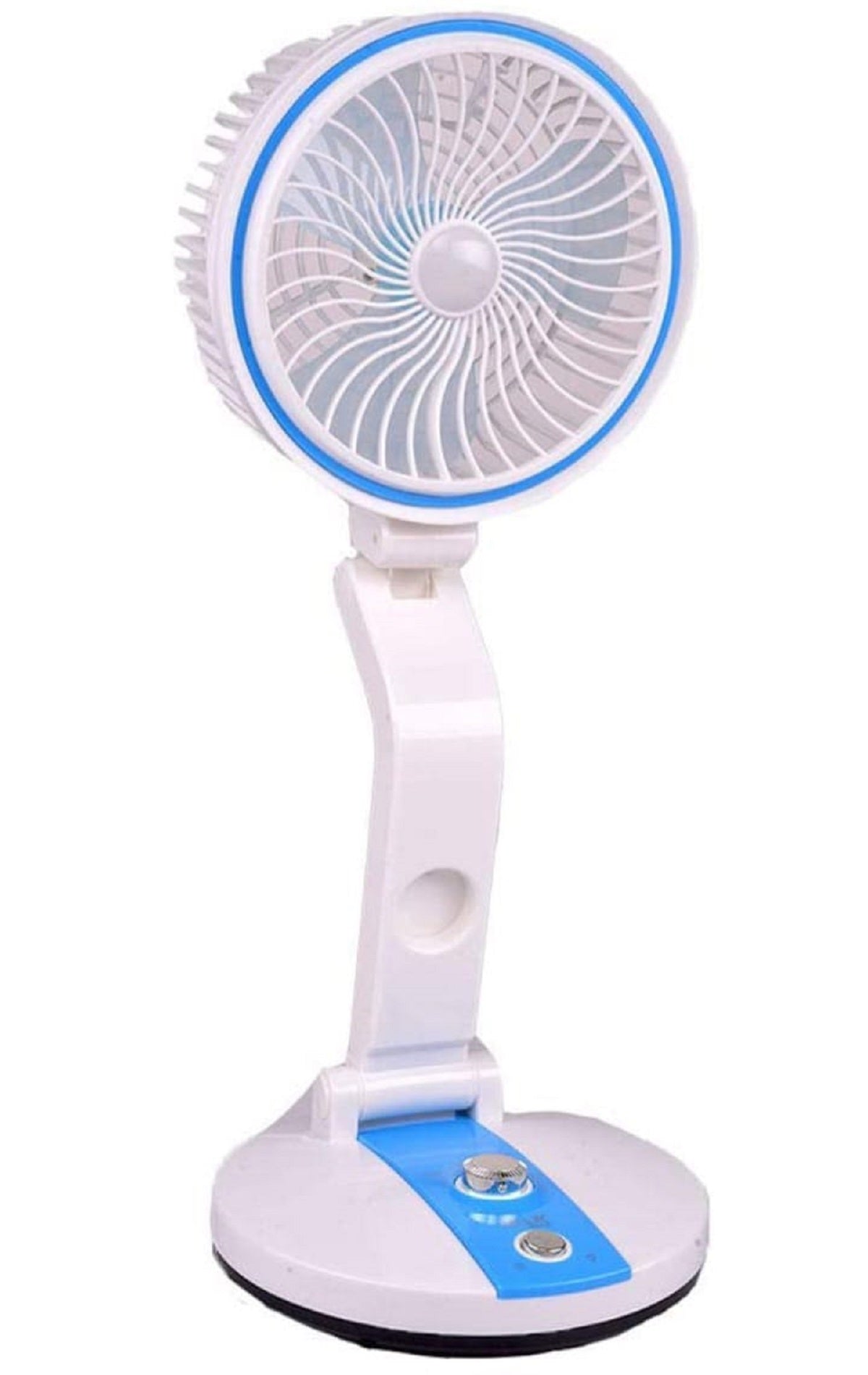 Portable Fan LED Light USB Rechargeable Folding