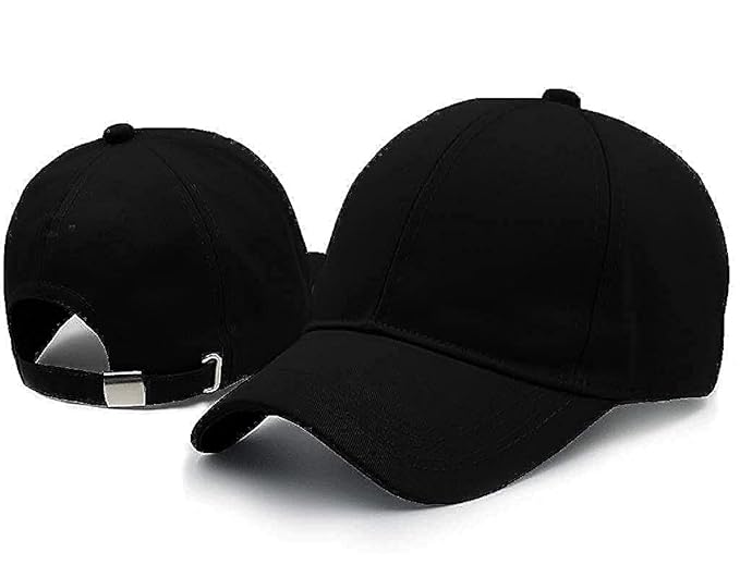 A- Adjustable Black Plain Cap Unisex Quick Drying Sun Hat For Summer Activities