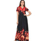 Womens Set Printed Satin Maxi Nighty 299