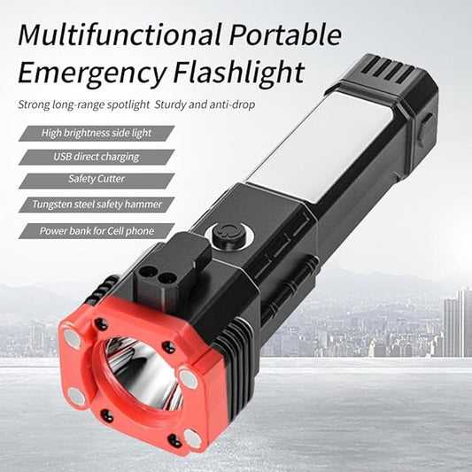 Rechargeable Torch LED Multifunctional Hammer 299