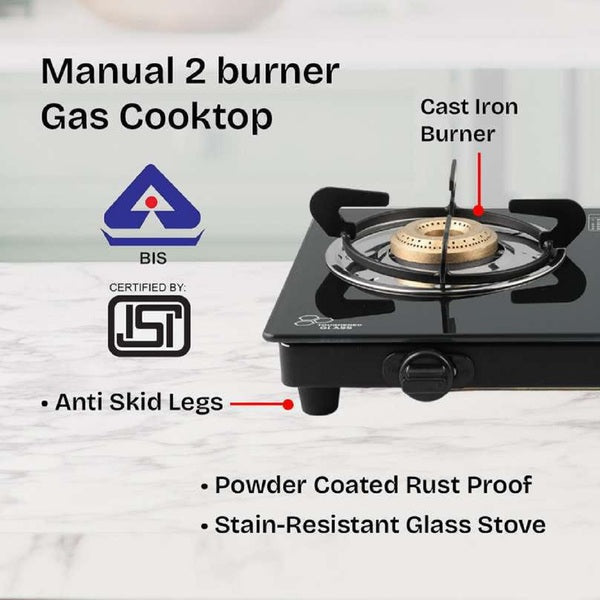 Burner Manual Compact With Toughened Glass Gas