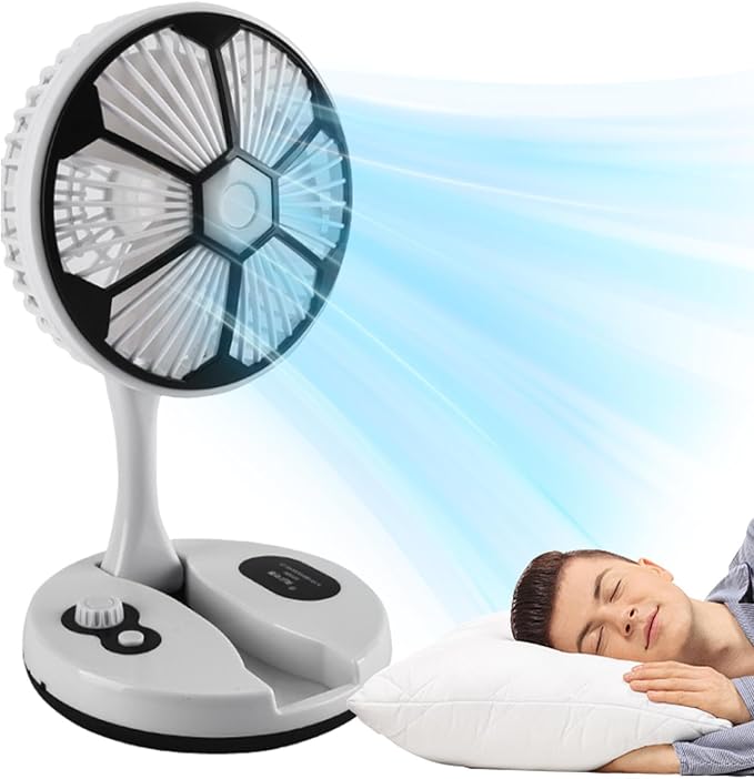 Portable USB Rechargeable Fan Desk Night Light