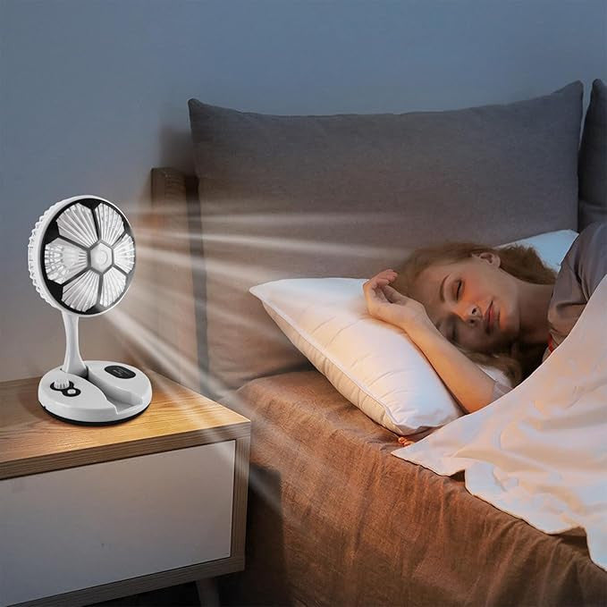 Portable USB Rechargeable Fan Desk Night Light