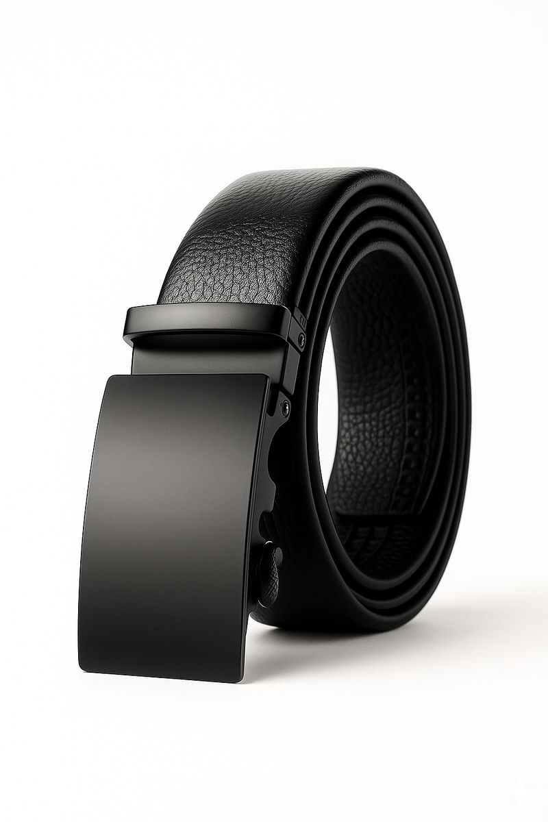 🖤 Premium Black Leather Belt for Men | 🔒 Auto-Lock Buckle | 💼 Adjustable & Durable Design | 👔 Formal & 👖 Casual Wear