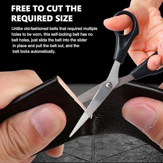 🖤 Premium Black Leather Belt for Men | 🔒 Auto-Lock Buckle | 💼 Adjustable & Durable Design | 👔 Formal & 👖 Casual Wear