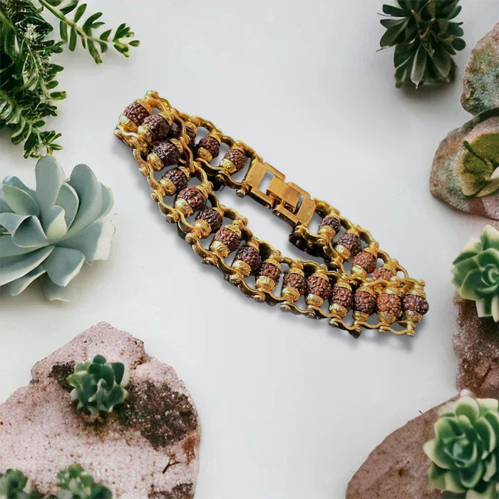 Panchmukhi Energy Gold-Plated Rudraksha Bracelet - @Just Rs. 299/-