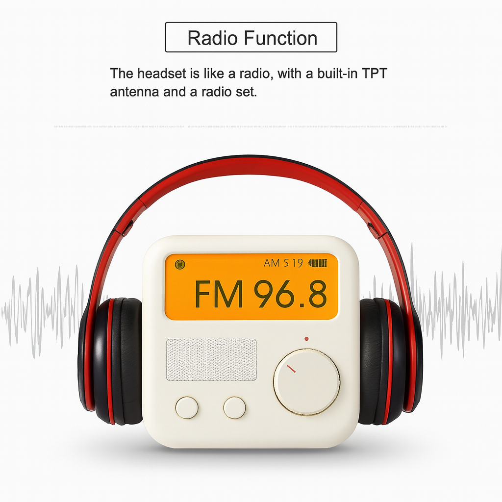 Foldable Wireless Bluetooth Headphones with Built-In Microphone – Stereo Sound