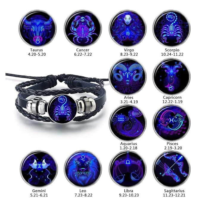 Adjustable Zodiac Sign Manifestation Bracelet Energized 249