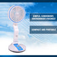 Portable Fan LED Light USB Rechargeable Folding
