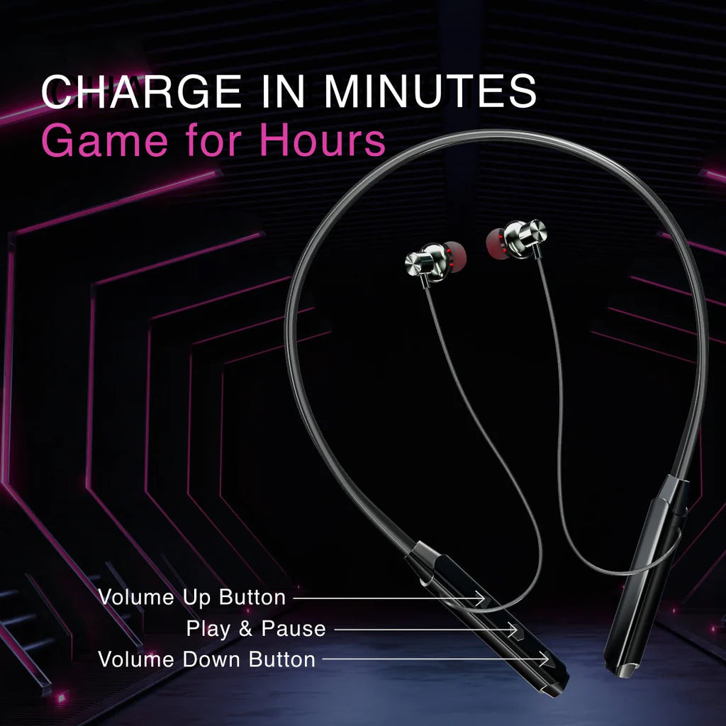 🎧 Wireless Bluetooth Neckband – ⚡ Type-C Fast Charging | 🎵 Deep Bass | 🎤 HD Mic | 💦 IPX4 Waterproof 🔋