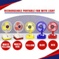 Rechargeable Portable Fan with LED Light