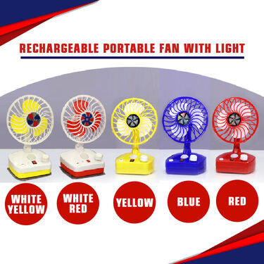 Rechargeable Portable Fan with LED Light