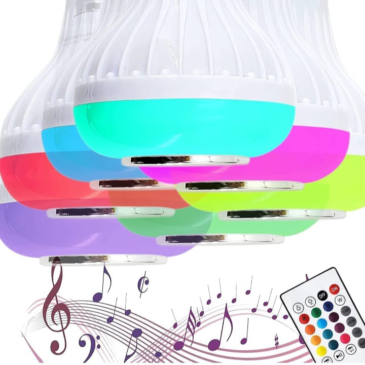Color‑Changing LED Bulb Bluetooth Speaker With Remote