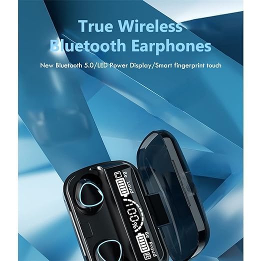 M10 Noise Cancelling Bluetooth Earbuds with Power Bank, Microphone and Touch Controls, Wireless Bluetooth Earbuds