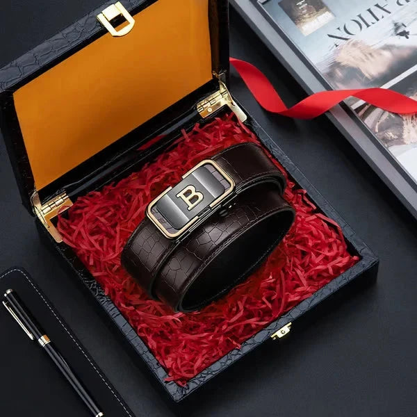 Mens Leather Automatic Buckle Belt Buy Get