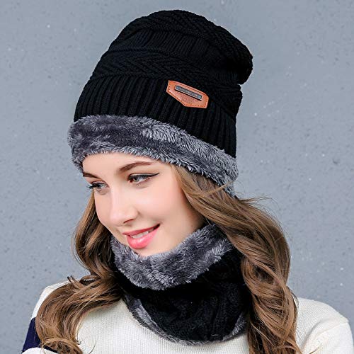 Winters Cap & Muffler for Men & Women(Black)