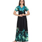 Womens Set Printed Satin Maxi Nighty 299