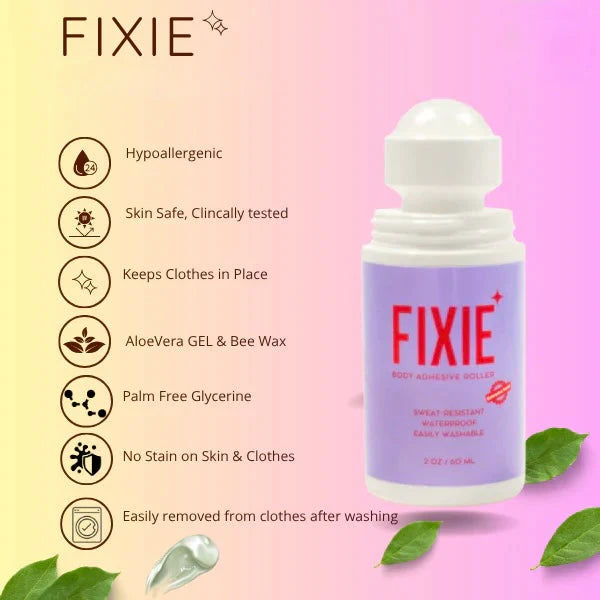 Fixie Instant Body Adhesive Roller Mess Stress