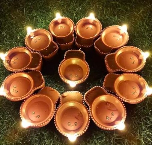 Sensor LED Reusable Water Diyas Bright Long