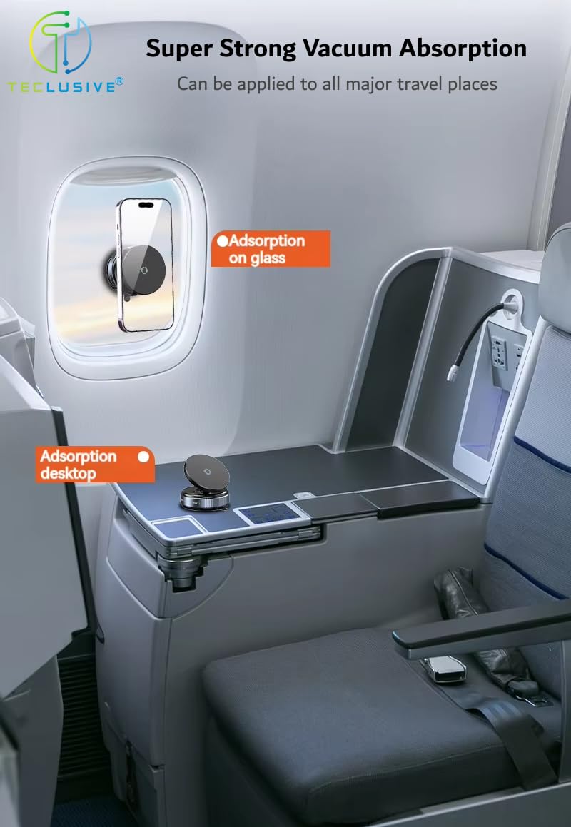 Smart Magnetic Mobile Phone Holder 360 Degree Rotatable with Reusable Super Strong Vacuum Suction For Car Bike Home Office All Surface Compatible with iPhone 16 15 14 & All Smartphones