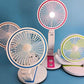 Portable Fan LED Light USB Rechargeable Folding