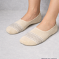 Person wearing Gogear Premium Unisex No-Show Socks in beige, designed for comfort and breathability
