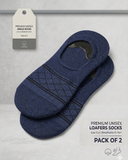 Gogear Premium Unisex No-Show Socks pack of 2 sets made with breathable cotton in navy blue