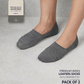 Person wearing Gogear Premium Unisex No-Show Socks in gray, ideal for casual wear and made with breathable cotton