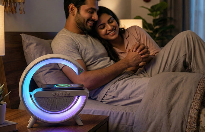 G-Shape Bluetooth Speaker Lamp with Wireless Charger