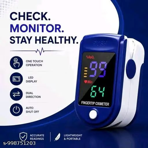 Oximeter – Portable Fingertip SpO₂ & Heart Rate Monitor with Battery Indicator-V