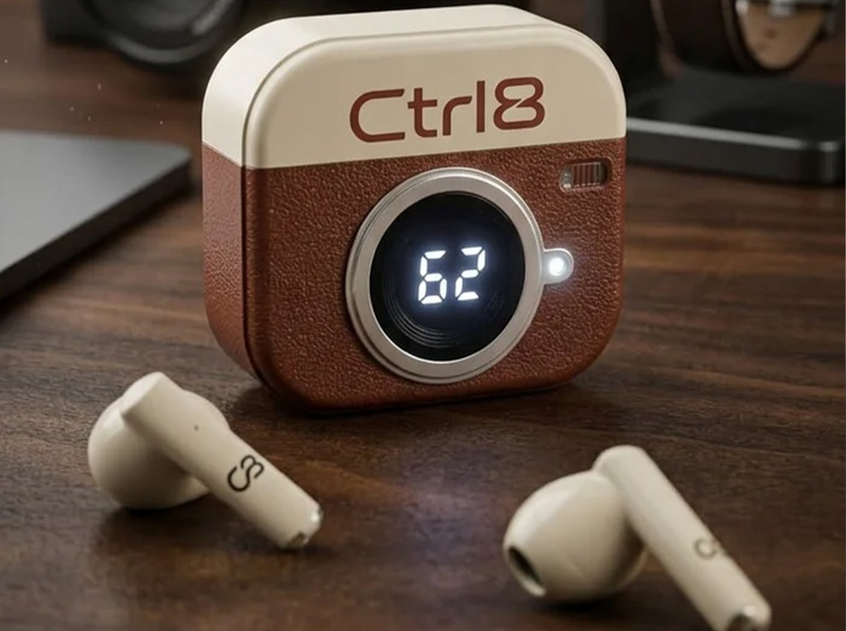 Ctrl8_Q86_Retro Camera Design Portable TWS Wireless Earbuds