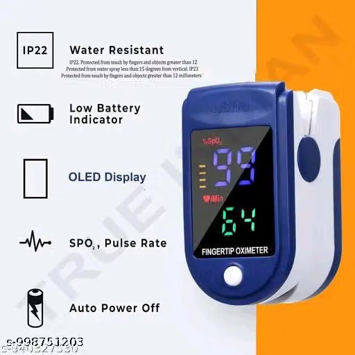 Oximeter – Portable Fingertip SpO₂ & Heart Rate Monitor with Battery Indicator-V