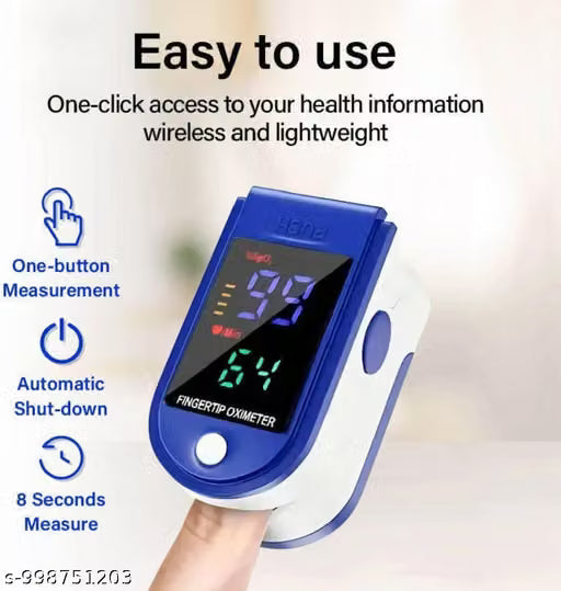 Oximeter – Portable Fingertip SpO₂ & Heart Rate Monitor with Battery Indicator-V