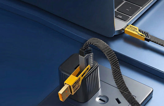 4 in 1 Cable | Gold Plated Ports | Ultra Fast Charging & Data Transfer | Supporting Thunderbolt, Type C, Lightning, Type A for All Phones & Laptop