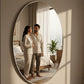 Crystal View Oval Decorative Wall Mirror with Modern Finish