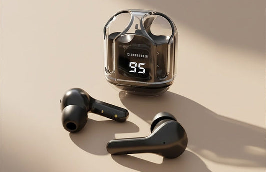 Transparent Ultrapods Max TWS Earbuds with LED Display Case